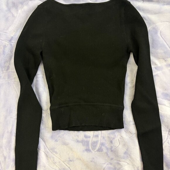 Aritzia Wilfred Yacine Longsleeve Knit Top in Black - Picture 5 of 5